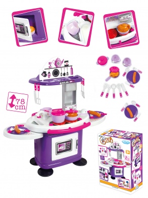 Кухня для детей фиолетовая +26 предметов 