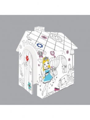 Игровой картонный домик раскраска принцесса