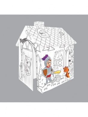Игровой картонный домик раскраска рыцарь 